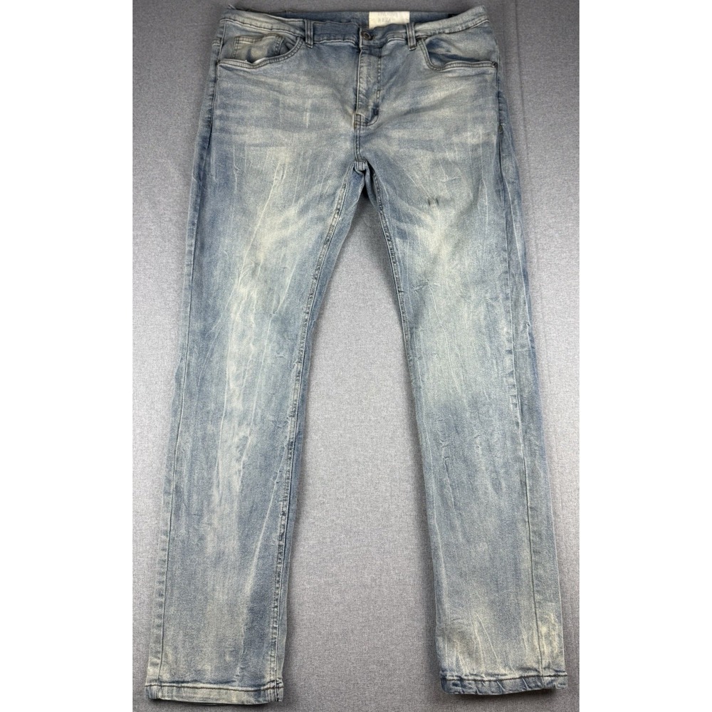 Evolution In Design Jeans Mens 40x34 Light Wash Stretch Straight Denim Pants
